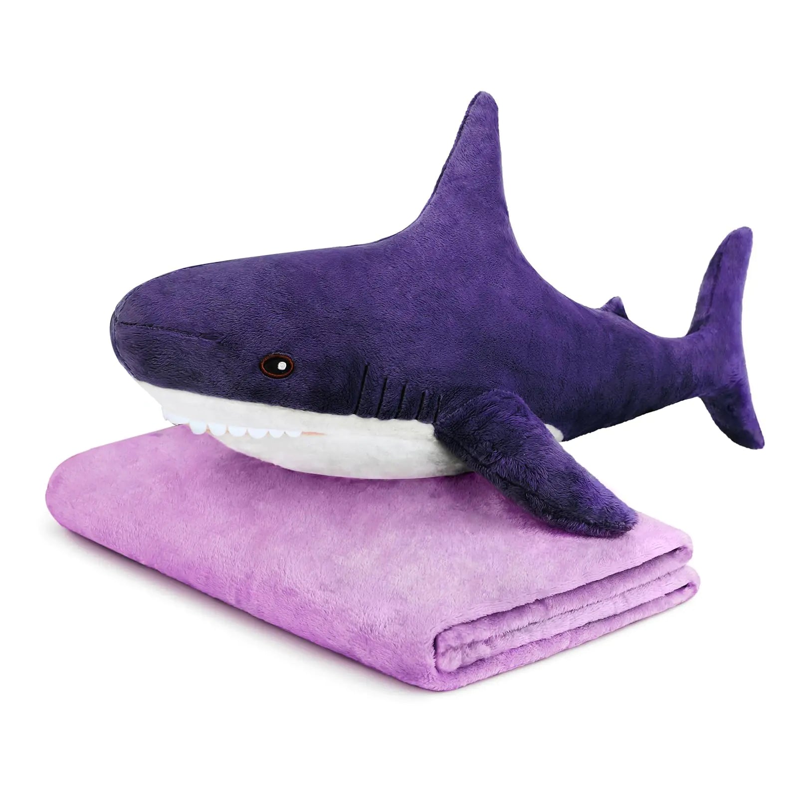 MUPI Shark Plush 39“ Shark Stuffed Animal Shark Pillow-Blanket 2 in 1
